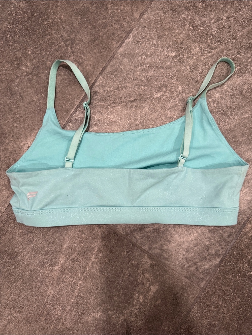 Fabletics Light Aqua Blue Scoop Sports Bra